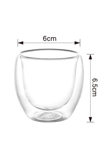 Cană din sticlă cu perete dublu 250 ml – Pahar termoizolant transparent