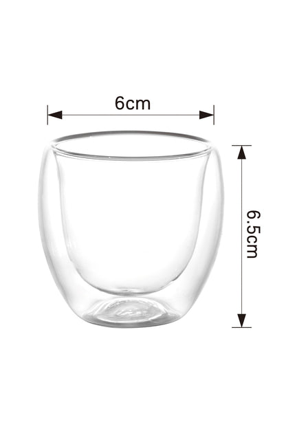 Cană din sticlă cu perete dublu 250 ml – Pahar termoizolant transparent
