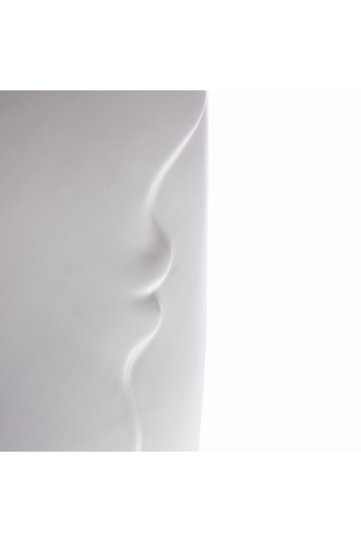 Vază Decorativă din Ceramică "Silhouette", Design Profil Uman, 30 cm - Alb Lucios