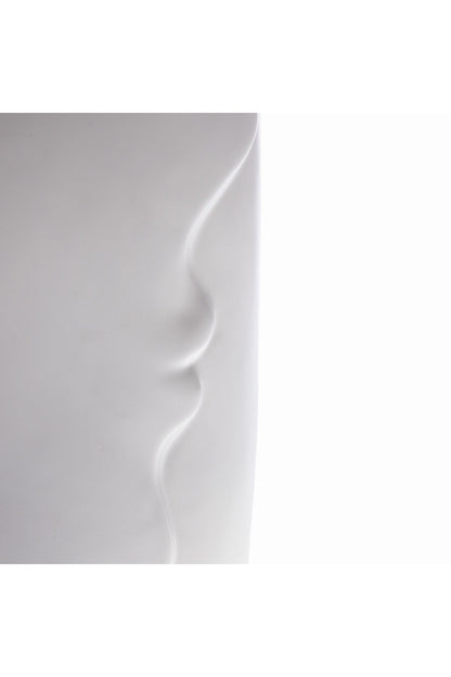 Vază Decorativă din Ceramică "Silhouette", Design Profil Uman, 30 cm - Alb Lucios