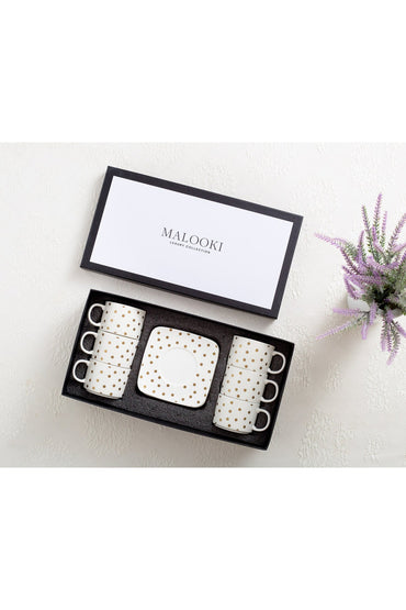 Set de 6 cești cu 6 farfurioare, 180 ml - Dotted Collection