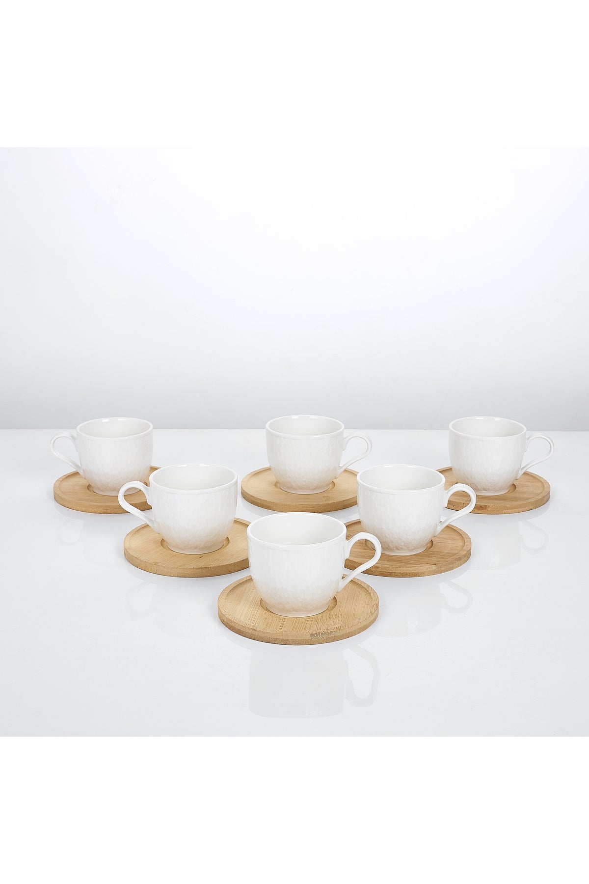 Set de 6 cesti de 200 ml, cu 6 farfurioare
