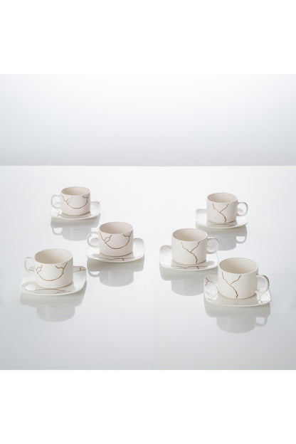 Set de 6 cești cu 6 farfurioare, 180 ml - Infinity Collection