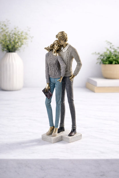 Figurină decorativă cuplu elegant romantic, statuetă rășină 41.5 cm