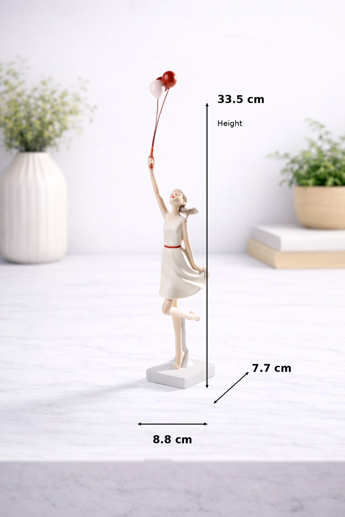 Statuetă Decorativă Fetiță cu Baloane – Design Artistic Modern