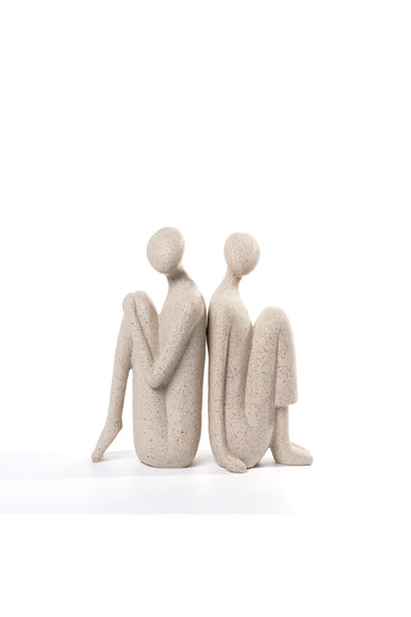 Set statuete „Dialog Tăcut” – finisaj piatră – 19 cm
