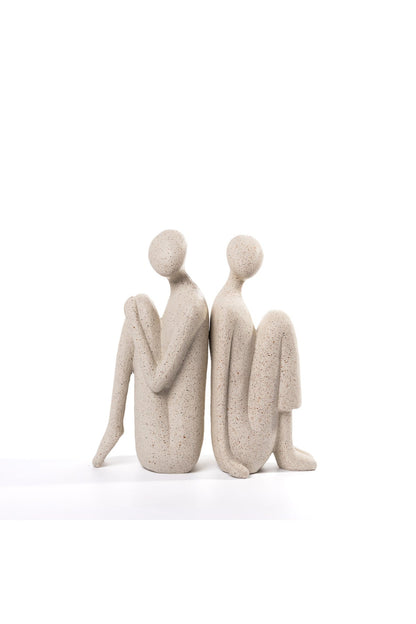 Set statuete „Dialog Tăcut” – finisaj piatră – 19 cm