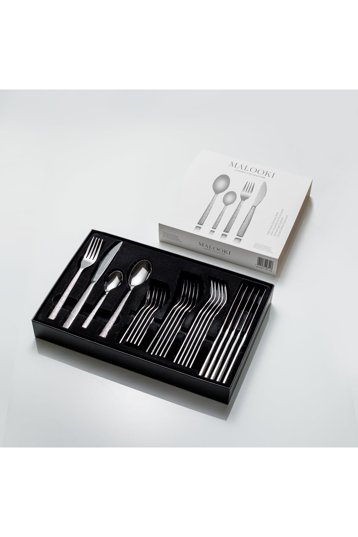 Set Tacâmuri 24 Piese pentru 6 persoane, Inox premium, Argintiu – Artisan Weave