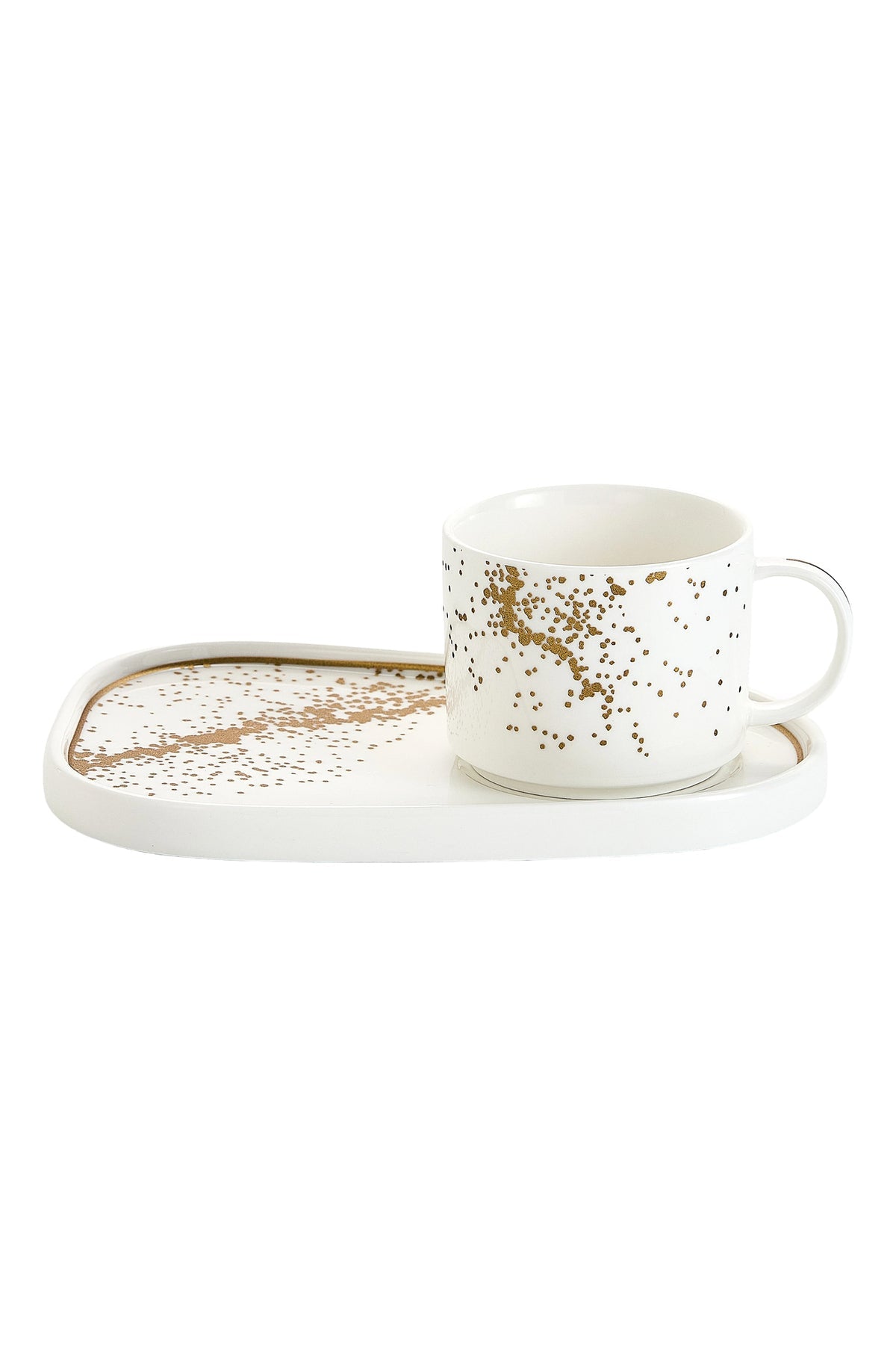 Set de 6 cești cu 6 farfurioare platou neuniform, porțelan, 220 ml - Sprinkles collection