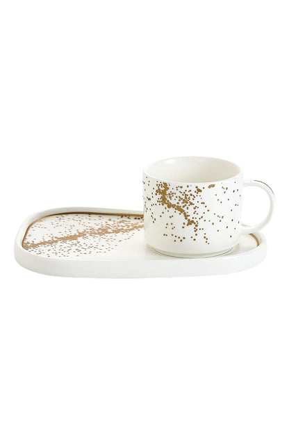 Set de 6 cești cu 6 farfurioare platou neuniform, porțelan, 220 ml - Sprinkles collection