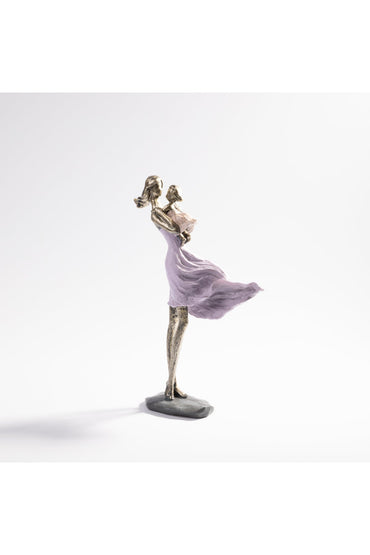 Figurină decorativă mamă cu copil, statuetă elegantă 31 cm