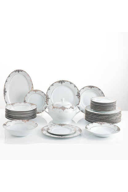 Serviciu de Masă 12 Persoane Imperial Gold Medallion din Porțelan , 40 piese, Design Baroc Regal