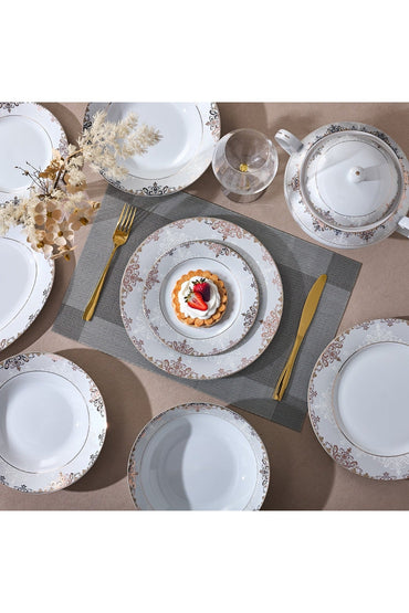 Serviciu de Masă 6 persoane Imperial Gold Medallion din Porțelan , 18 Piese, Design Baroc Regal