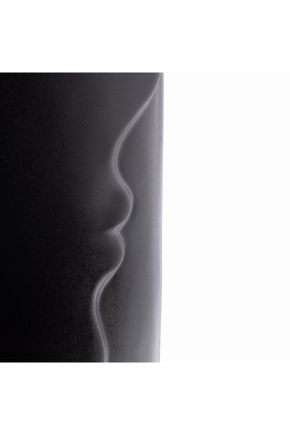 Vază Decorativă din Ceramică "Silhouette", Design Profil Uman, 30 cm - Negru Lucios