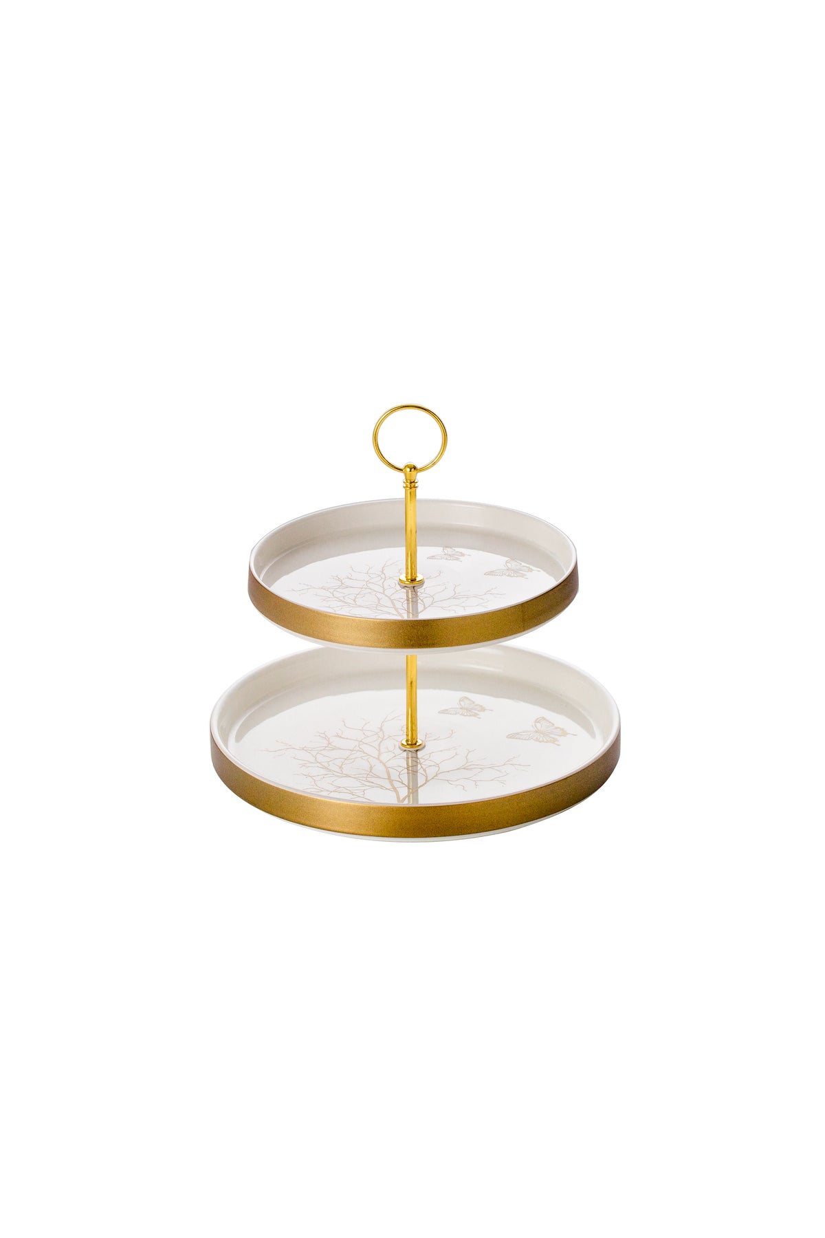 Suport Prăjituri Etajat din Porțelan, 2 Niveluri, 25 cm - Lifetree collection