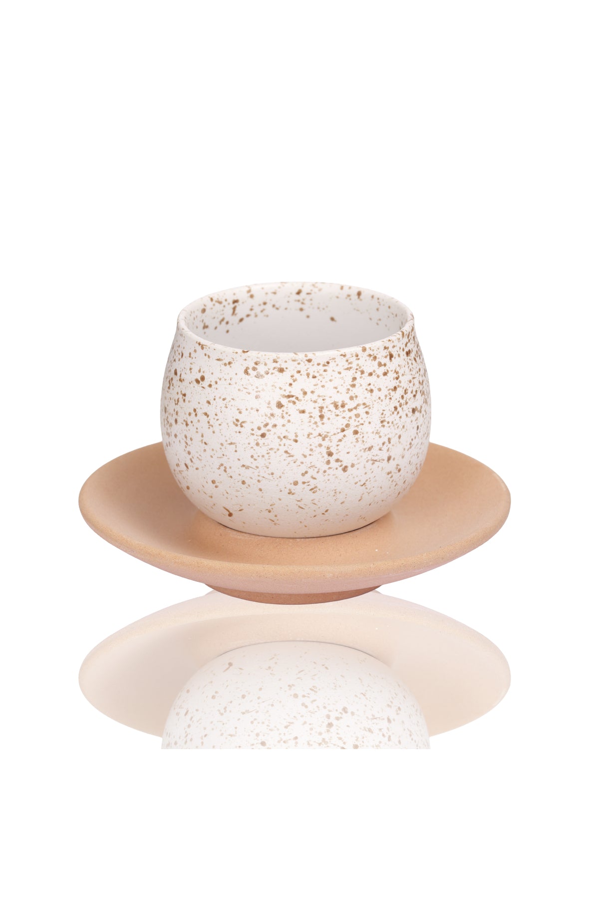 Set Ceașcă de Cafea din Ceramică Artizanală cu Farfurioară, Stil Japonez, 150 ml