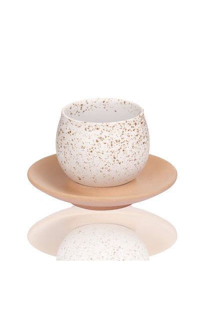 Set Ceașcă de Cafea din Ceramică Artizanală cu Farfurioară, Stil Japonez, 150 ml