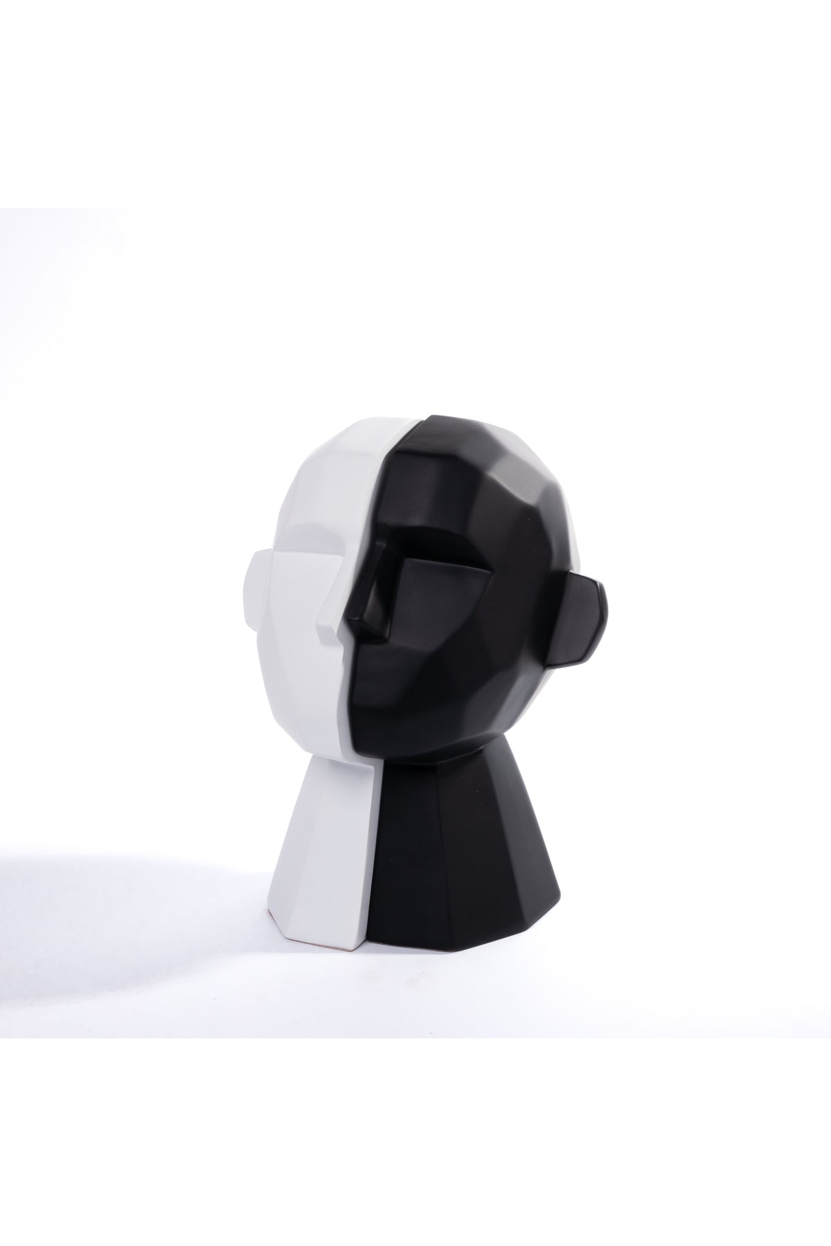 „Duo-Mind” – Bust decorativ geometric bicolor – 23 cm