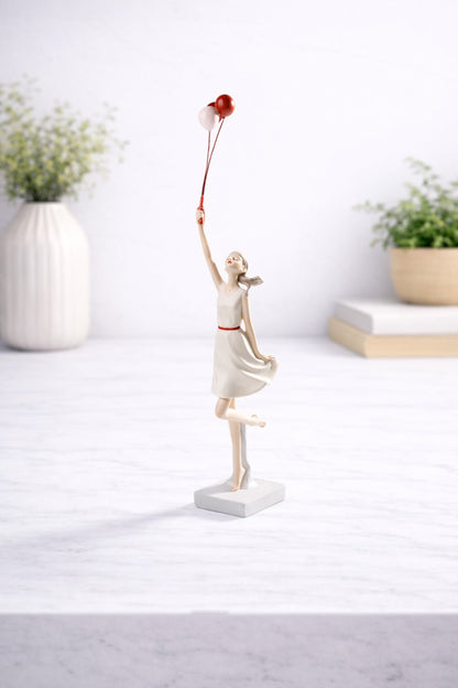 Statuetă Decorativă Fetiță cu Baloane – Design Artistic Modern