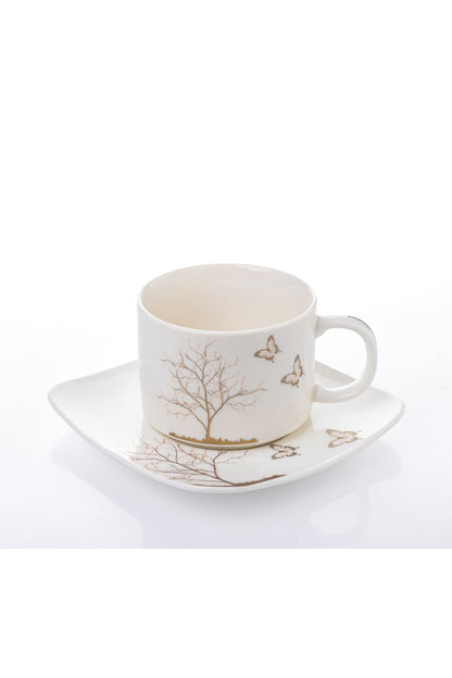 Set de 6 cești cu 6 farfurioare, 180 ml - Lifetree Collection
