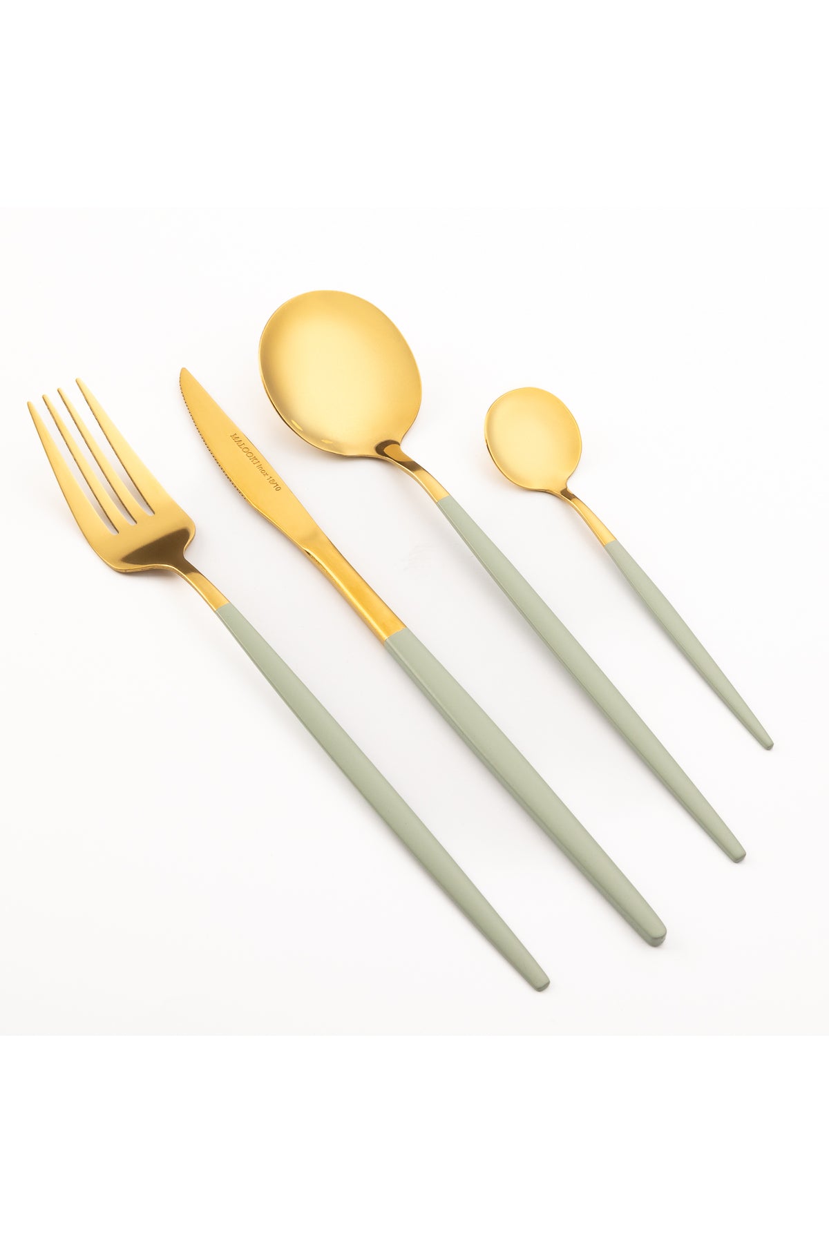 Set tacâmuri 24 piese inox 18/10 auriu bicolor – linguri, furculițe, cuțite