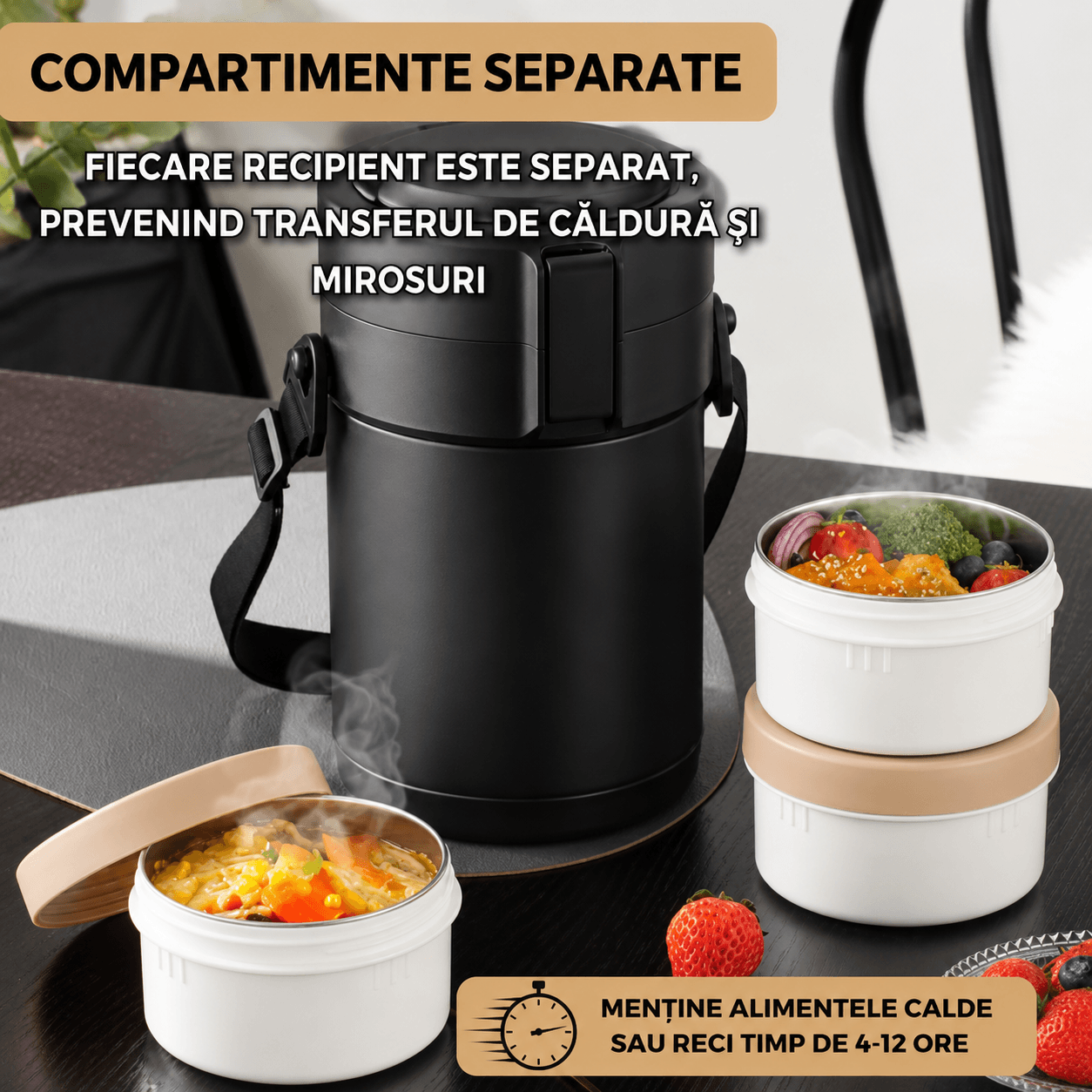 Caserola termica 3 compartimente