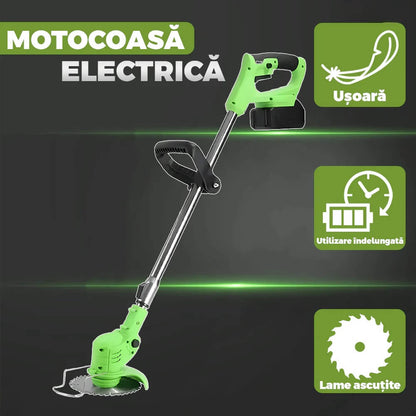 Motocoasă Electrică 48V cu 2 Acumulatori, 3 Lame