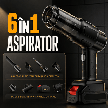 Aspirator Portabil Multifuncțional 4-în-1, Auto și Casă, cu Accesorii