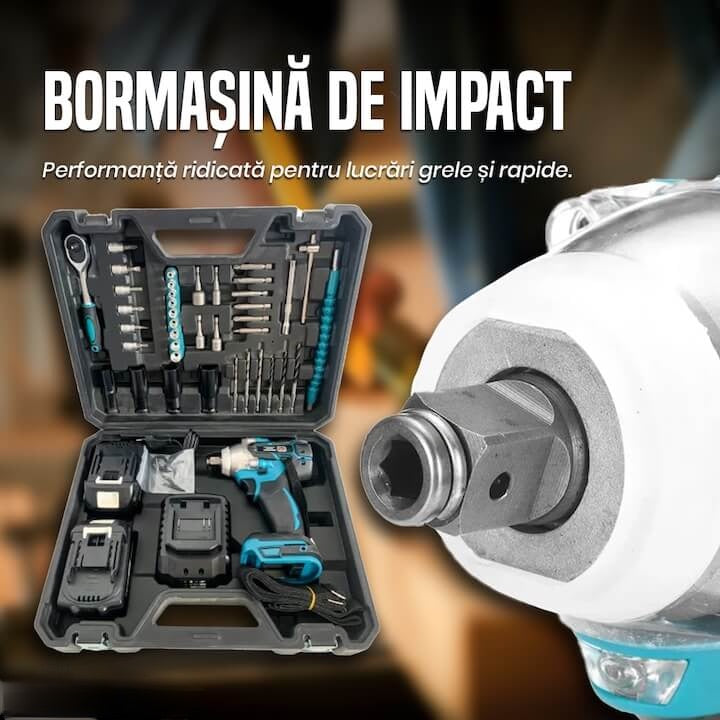Set masina de gaurit si insurubat cu impact - 48V, 4500rpm, 330Nm